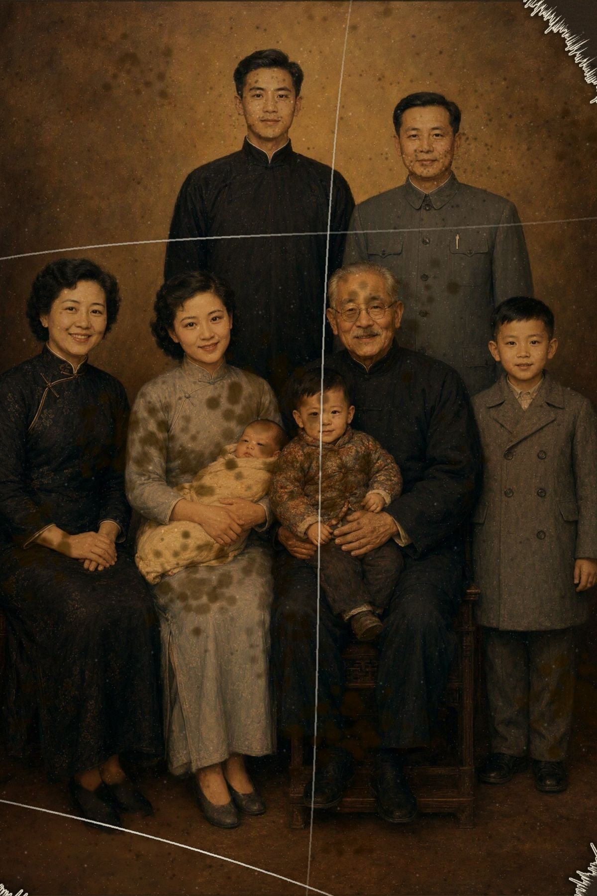 修复前 · 1978年全家福
